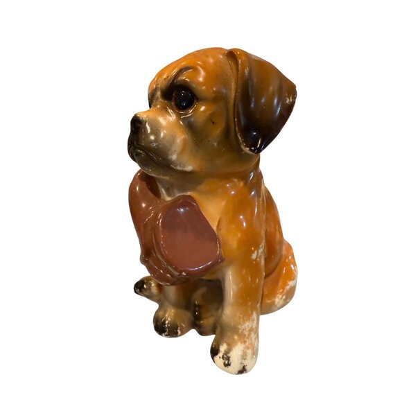 Vintage Ceramic Puppy Figurine Holding Shoe - Picture 2 of 13